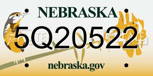 5Q20522 Nebraska License Plate