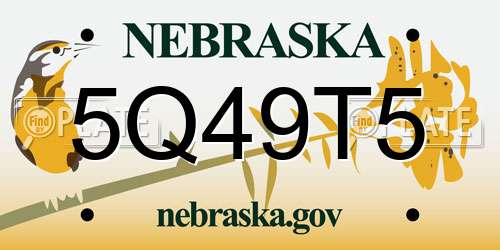 5Q49T5 Nebraska License Plate