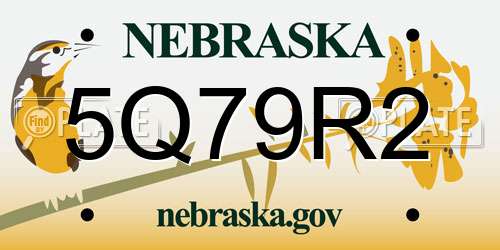 5Q79R2 Nebraska License Plate