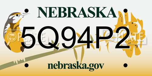 5Q94P2 Nebraska License Plate