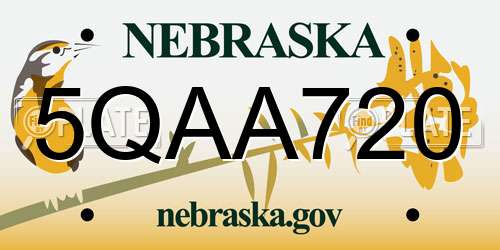 5QAA720 Nebraska License Plate