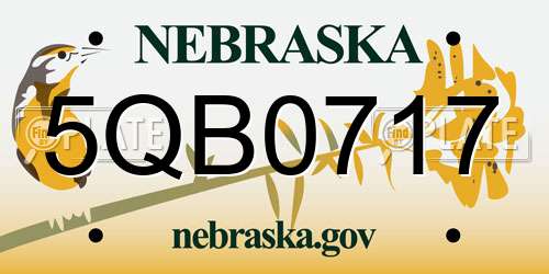 5QB0717 Nebraska License Plate