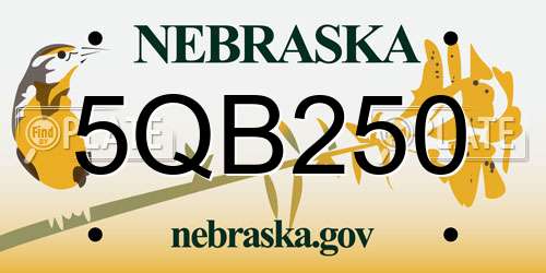 5QB250 Nebraska License Plate