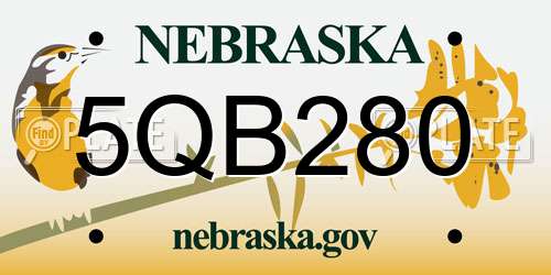 5QB280 Nebraska License Plate