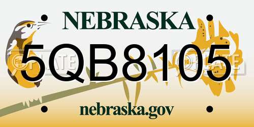 5QB8105 Nebraska License Plate
