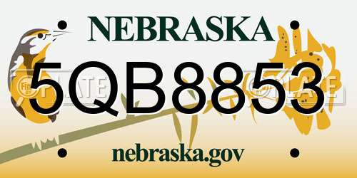 5QB8853 Nebraska License Plate