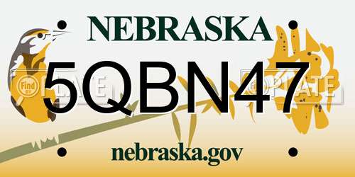 5QBN47 Nebraska License Plate