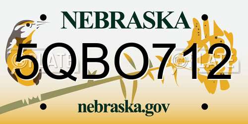 5QBO712 Nebraska License Plate