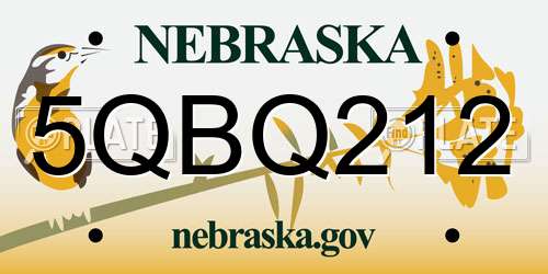 5QBQ212 Nebraska License Plate