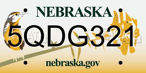 5QDG321 Nebraska License Plate