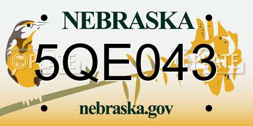 5QE043 Nebraska License Plate