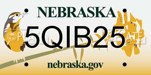 5QIB25 Nebraska License Plate