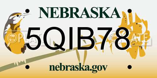 5QIB78 Nebraska License Plate