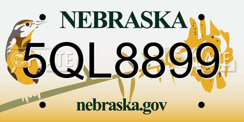 5QL8899 Nebraska License Plate