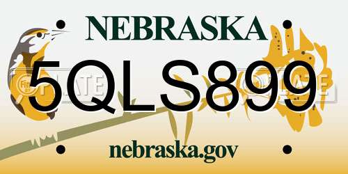 5QLS899 Nebraska License Plate