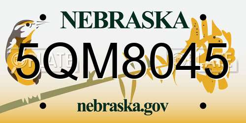 5QM8045 Nebraska License Plate