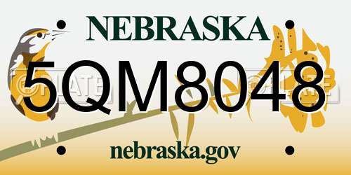 5QM8048 Nebraska License Plate