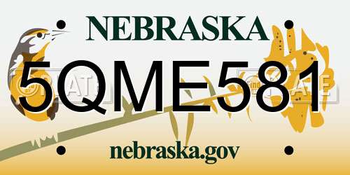 5QME581 Nebraska License Plate