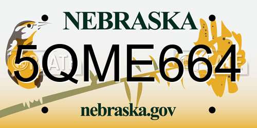5QME664 Nebraska License Plate