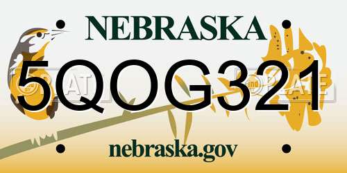 5QOG321 Nebraska License Plate