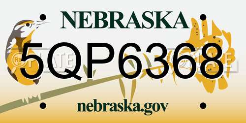 5QP6368 Nebraska License Plate