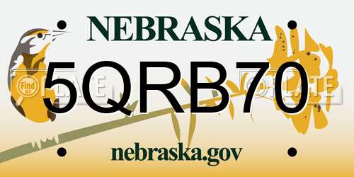 5QRB70 Nebraska License Plate