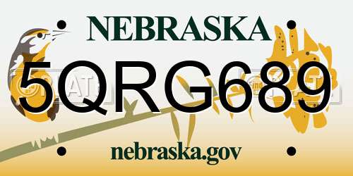 5QRG689 Nebraska License Plate