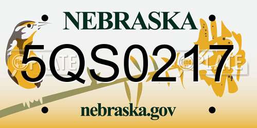 5QS0217 Nebraska License Plate
