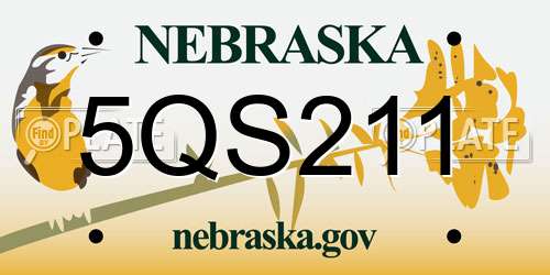 5QS211 Nebraska License Plate