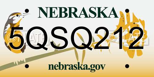 5QSQ212 Nebraska License Plate