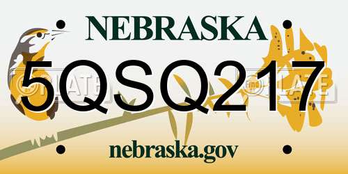 5QSQ217 Nebraska License Plate