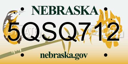 5QSQ712 Nebraska License Plate