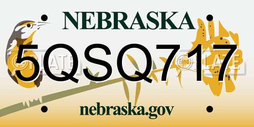 5QSQ717 Nebraska License Plate