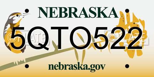 5QTO522 Nebraska License Plate