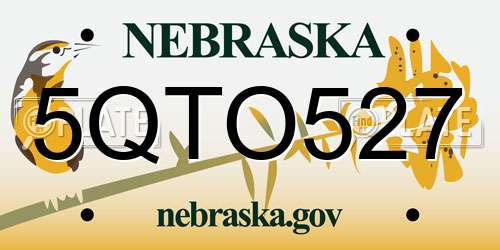 5QTO527 Nebraska License Plate