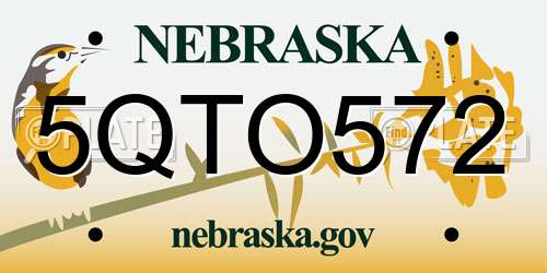 5QTO572 Nebraska License Plate
