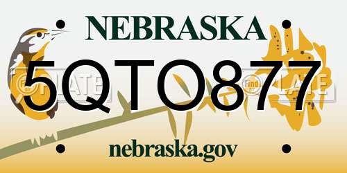 5QTO877 Nebraska License Plate