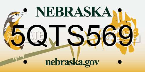 5QTS569 Nebraska License Plate