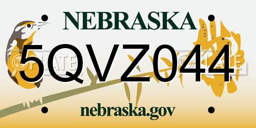 5QVZ044 Nebraska License Plate