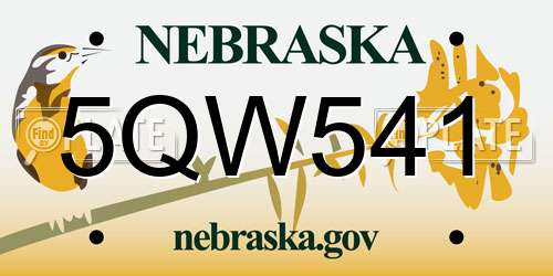 5QW541 Nebraska License Plate