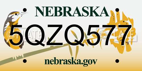 5QZQ577 Nebraska License Plate