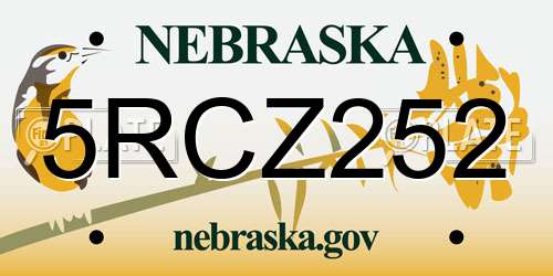 5RCZ252 Nebraska License Plate