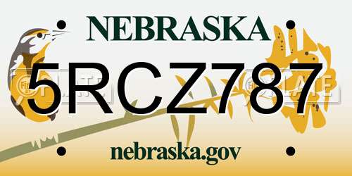 5RCZ787 Nebraska License Plate