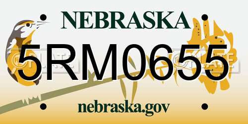 5RM0655 Nebraska License Plate