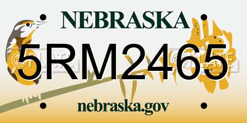 5RM2465 Nebraska License Plate