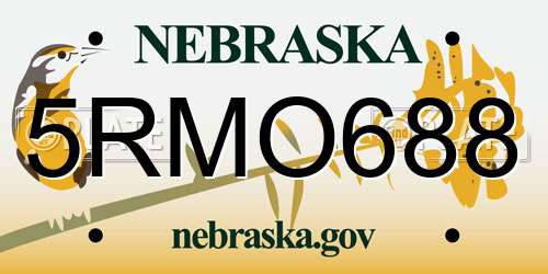 5RMO688 Nebraska License Plate