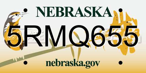 5RMQ655 Nebraska License Plate