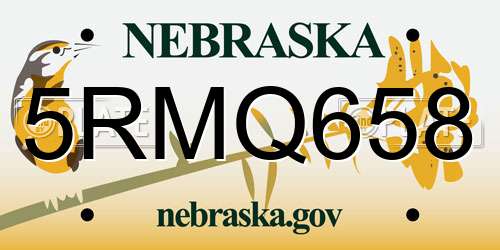 5RMQ658 Nebraska License Plate