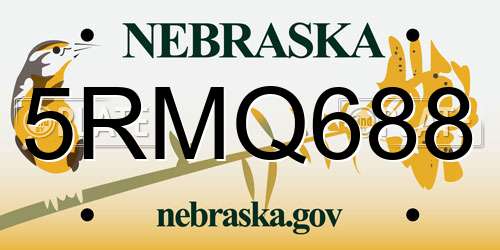 5RMQ688 Nebraska License Plate