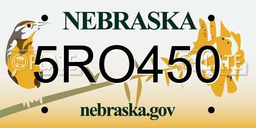 5RO450 Nebraska License Plate